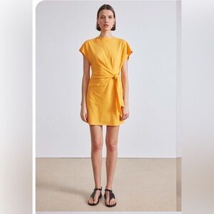 apiece apart nina cinched mini dress creamsicle